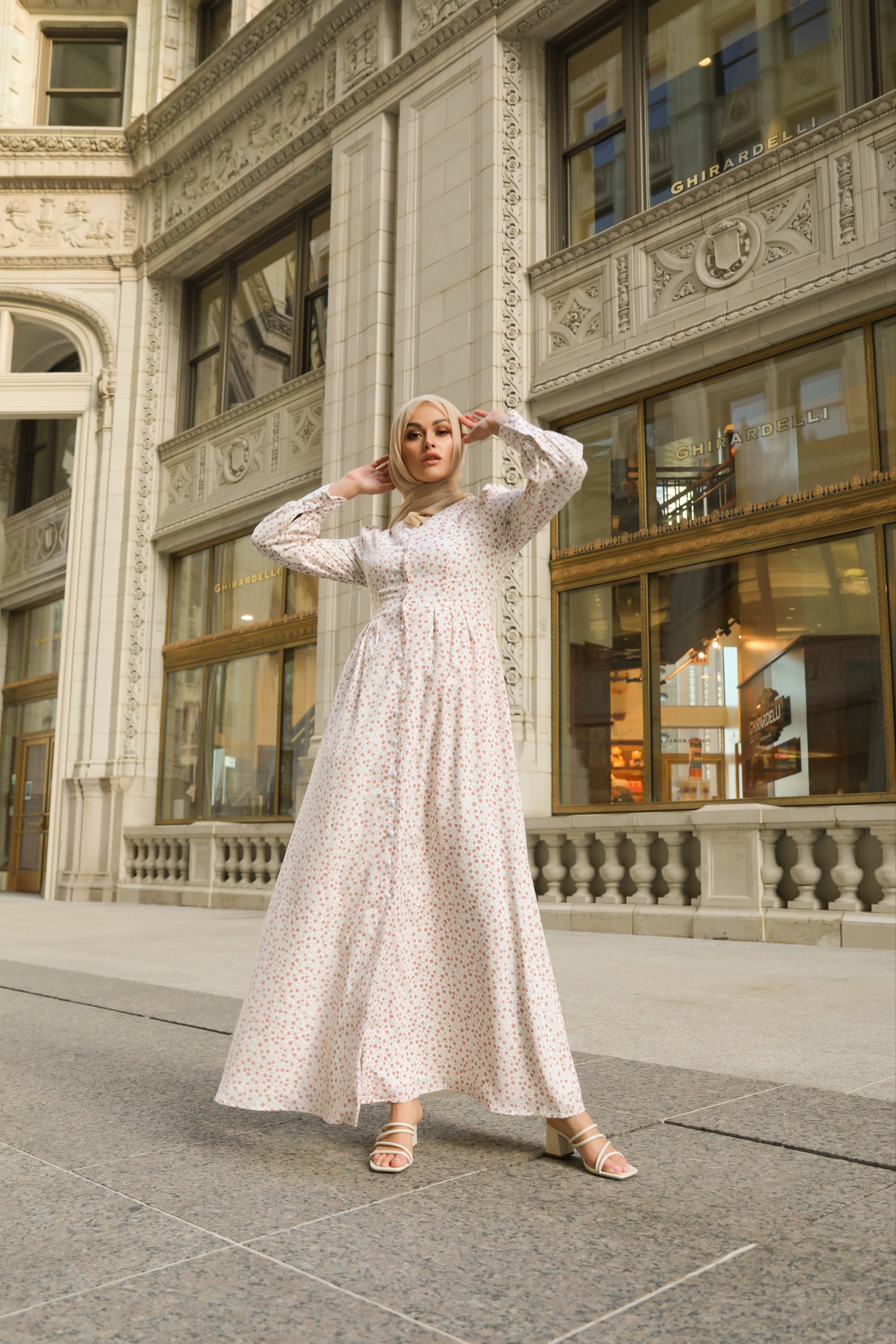 Shop Romesa Button-Down Maxi Dress Modest for Niswa Women – Fashion