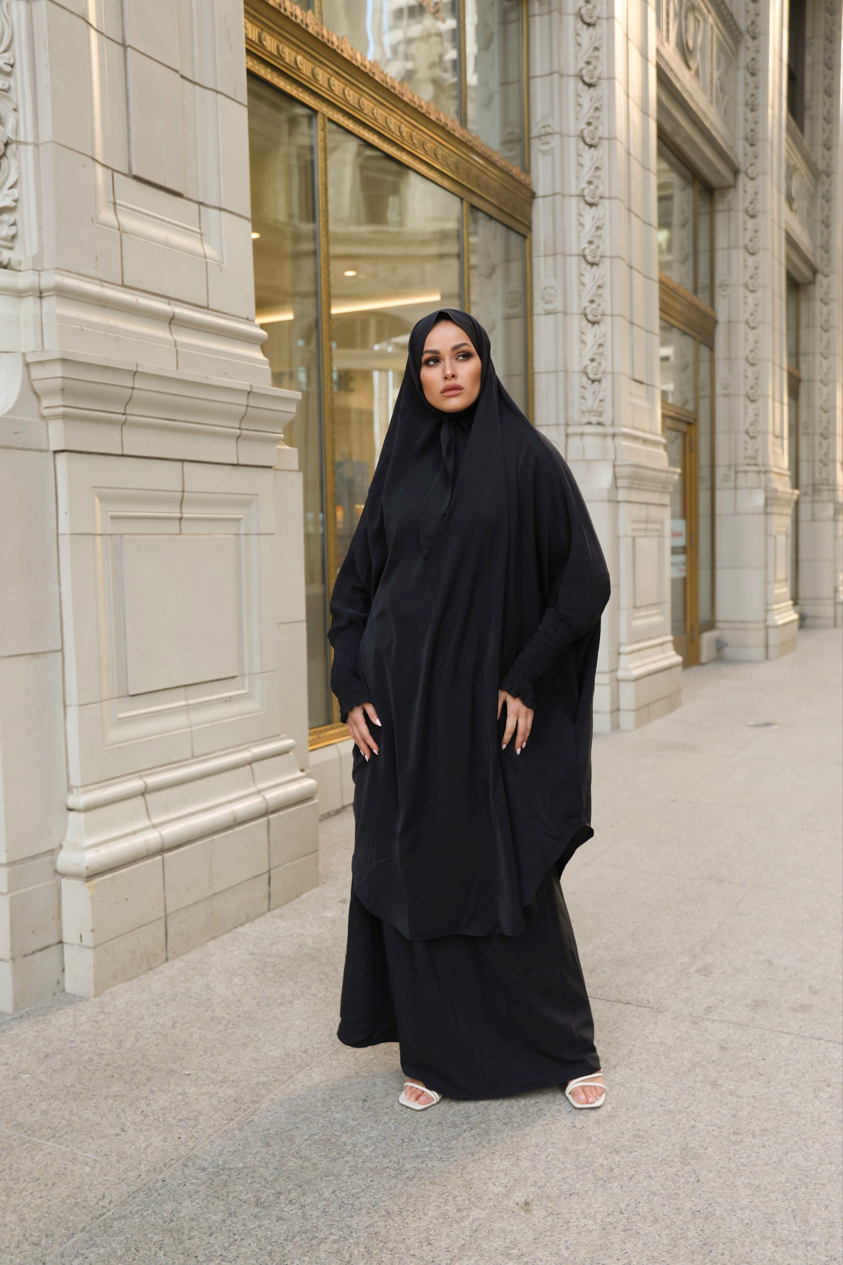 Shop Salamah Two Piece Prayer Set Black from Niswa Fashion