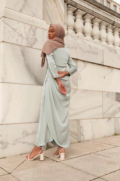 Adrianna Ruched Maxi Dress - Sky