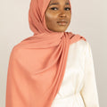 MATTE CORAL Crepe Chiffon-AllScarves-Niswa Fashion