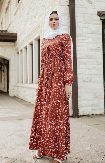 Polka Passion Maxi Dress - Amber SALE-Niswa Fashion