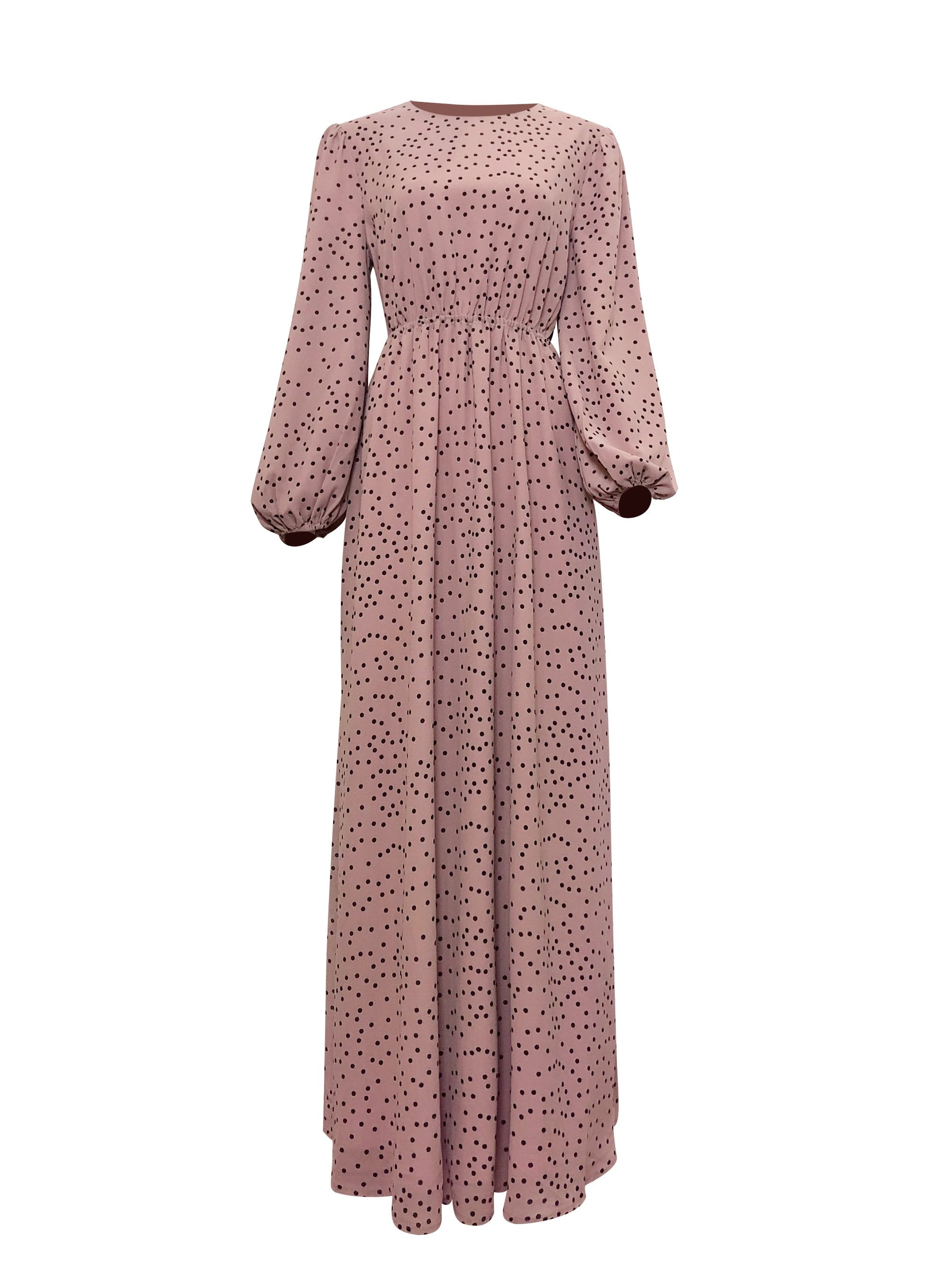 Pink polka best sale dot maxi dress