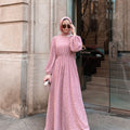 Thanaa Maxi Dress - Blush Polka Dot-Niswa Fashion