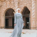 Whimsical Maxi Dress - Misty Gray-Niswa Fashion